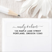 Trendy Calligraphy Couple Name Return Address Etiket (Insitu)