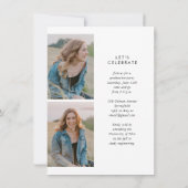 Trendy Calligraphy Drie Foto Budget Afstuderen Kaart (Achterkant)