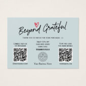Trendy Calligraphy Dusty Blue QR Code Cadecard Visitekaartje (Voorkant)