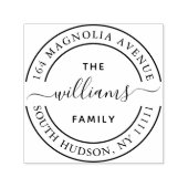 Trendy Calligraphy Family Logo Script Swirl Zelfinktende Stempel (Design)