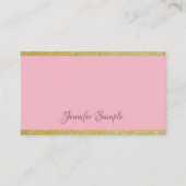 Trendy Calligraphy Gold Glitter Modern Sjabloon Visitekaartje (Voorkant)