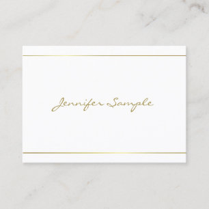 Trendy Calligraphy Gold Script Glam Luxury Design Visitekaartje