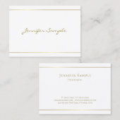 Trendy Calligraphy Gold Script Glam Luxury Design Visitekaartje (Voorkant / Achterkant)