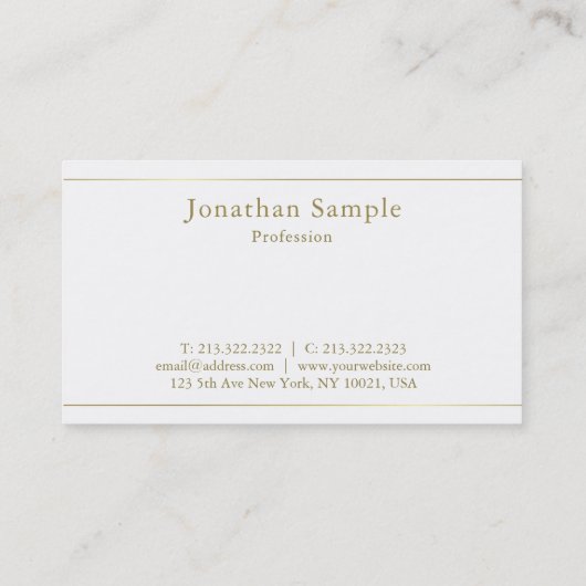 Trendy Calligraphy Gold Script Glamor Luxe Design Visitekaartje (Achterkant)