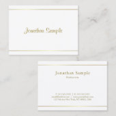 Trendy Calligraphy Gold Script Glamoureuze Luxe Visitekaartje (Voorkant / Achterkant)