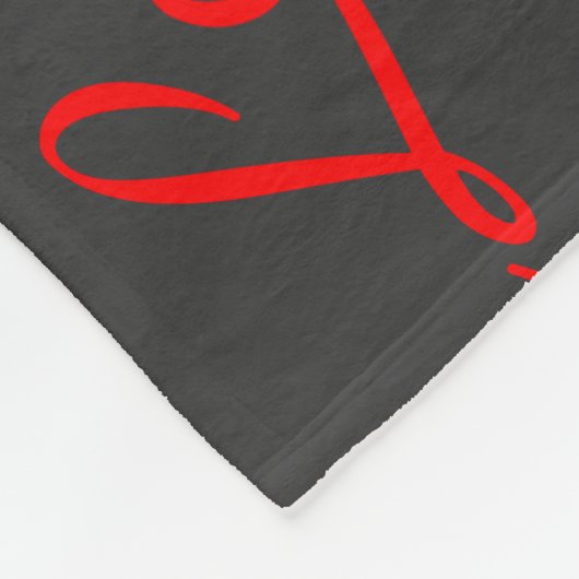 Trendy Calligraphy Grijs Rode Liefde Bruiloft Fleece Deken (Hoek)