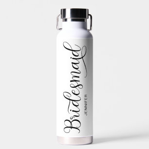 Trendy Calligraphy Hart Swash Bruidsmeisje Waterfles