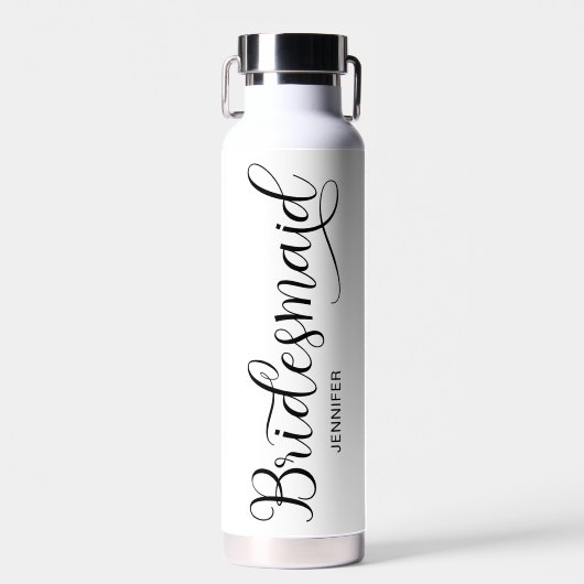 Trendy Calligraphy Hart Swash Bruidsmeisje Waterfles (Voorkant)