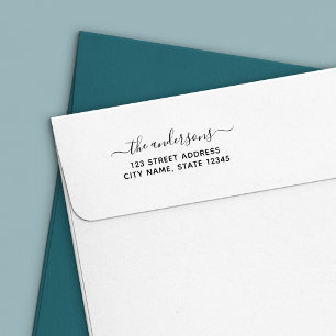 Trendy Calligraphy Script Family Return Address Zelfinktende Stempel