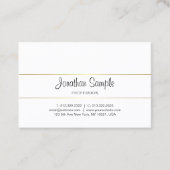 Trendy Calligraphy Script Gold Design Luxury Plain Visitekaartje (Voorkant)