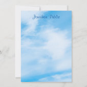 Trendy Calligraphy Script Name Blue Sky Clouds Notitiekaartje (Achterkant)