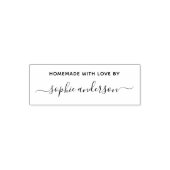 Trendy Calligraphy Script Name Homemade with Love Zelfinktende Stempel (Design)