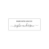 Trendy Calligraphy Script Name made with Love Zelfinktende Stempel (Design)