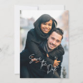 Trendy Calligraphy Script Photo Save the Date Kaart (Voorkant)