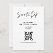 Trendy Calligraphy Script Photo Save the Date Kaart (Achterkant)