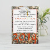 Trendy Camo Classic Elegant Afstuderen Invitation Kaart (Staand voorkant)