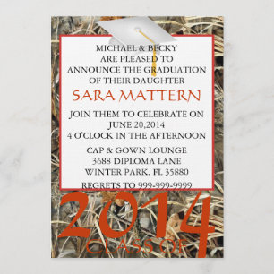 Trendy Camo Classic Elegant Afstuderen Invitation Kaart