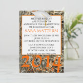 Trendy Camo Classic Elegant Afstuderen Invitation Kaart (Staand voorkant)