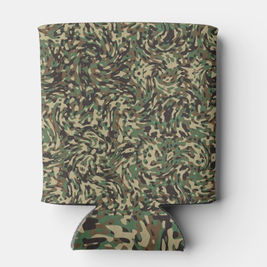 Trendy camouflage groen blikjeskoeler (Achterkant)