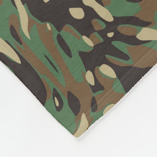 Trendy camouflage groen fleece deken (Hoek)