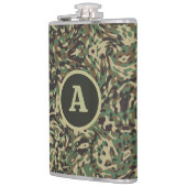 Trendy Camouflage Groen Gepersonaliseerd Letter Heupfles (Links)