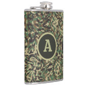 Trendy Camouflage Groen Gepersonaliseerd Letter Heupfles (Rechts)