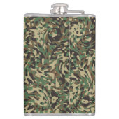 Trendy Camouflage Groen Gepersonaliseerd Letter Heupfles (Achterkant)