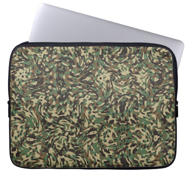 Trendy Camouflage Groen  Laptop Sleeve (Voorkant)