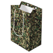Trendy Camouflage Groen Medium Cadeauzakje (Voorkant Gekanteld)