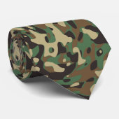 Trendy camouflage groen stropdas (Opgerold)