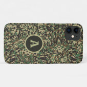 Trendy camouflage groene gepersonaliseerde letter Case-Mate iPhone case (Achterkant (horizontaal))