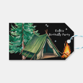 Trendy Camp Out Boy's Verjaardagsfeestje Dank u Cadeaulabel