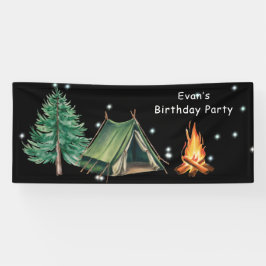 Trendy Camp Out Boy's verjaardagsfeestje Spandoek