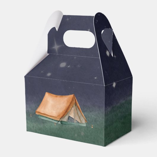 Trendy Campout Sleepover Boy Birthday Party Bedankdoosjes (Achterkant)