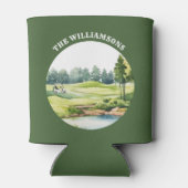 Trendy Can Cooler Watercolor Golf Course Cart (Achterkant)