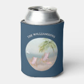 Trendy Can Cooler Watercolor Ocean Beach Flamingo (Blikje Voorkant)