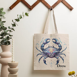 Trendy Cancer Waterverf Zodiac Design Tote Bag