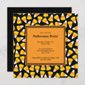 Trendy Candy Corn Halloween Invitation Kaart (Voorkant / Achterkant)