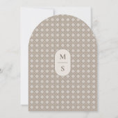 Trendy Cane Weave Rattan Vrijgezellenfeest Menu Ka Kaart (Achterkant)