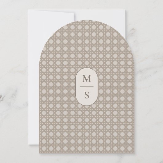 Trendy Cane Weave Rattan Vrijgezellenfeest Menu Ka Kaart (Achterkant)