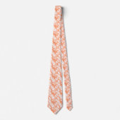Trendy Cantaloupe Floral Pattern Groomsmen Wedding Stropdas (Voorkant)