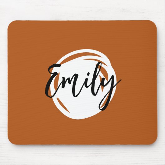 Trendy Caramel brown Monogrammed Simple abstract Muismat (Voorkant)