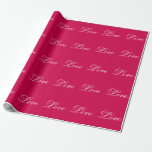 Trendy Carmine Achtergrond Liefde Bruiloft Cadeaupapier<br><div class="desc">U kunt de doopvonten en de kleuren gemakkelijk veranderen. U kunt uw logo en achtergrondafbeelding ook toevoegen zoals u wilt.</div>