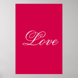 Trendy Carmine Achtergrond Liefde Bruiloft Poster