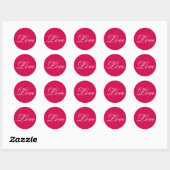 Trendy Carmine Achtergrond Liefde Bruiloft Ronde Sticker (Vel)