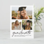 Trendy Casual Modern script Afstudeerfoto collage Kaart (Staand voorkant)