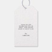 Trendy Casual Script Afstuderen Foto Dank u Cadeaulabel (Achterkant)