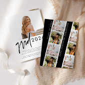 Trendy Casual Toen En Nu Afstudeer Uitnodiging