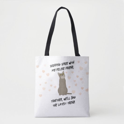 Trendy Cat Canvas tas (Voorkant)