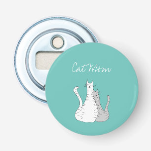 Trendy Cat Ma Moederdag Blauwgroen Green Button Flesopener